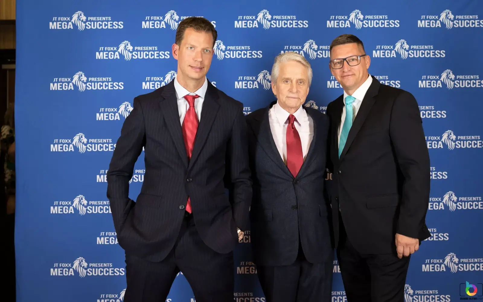 Alexander Erber with Michael Douglas and JT Foxx at an earlier event.